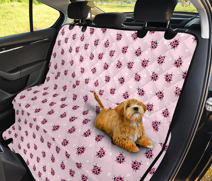 Pink Ladybug Pattern Print Pet Car Back Seat Cover