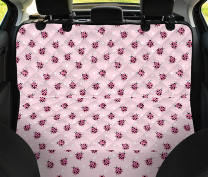 Pink Ladybug Pattern Print Pet Car Back Seat Cover