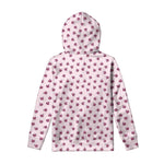 Pink Ladybug Pattern Print Pullover Hoodie