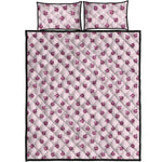 Pink Ladybug Pattern Print Quilt Bed Set