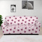 Pink Ladybug Pattern Print Sofa Cover