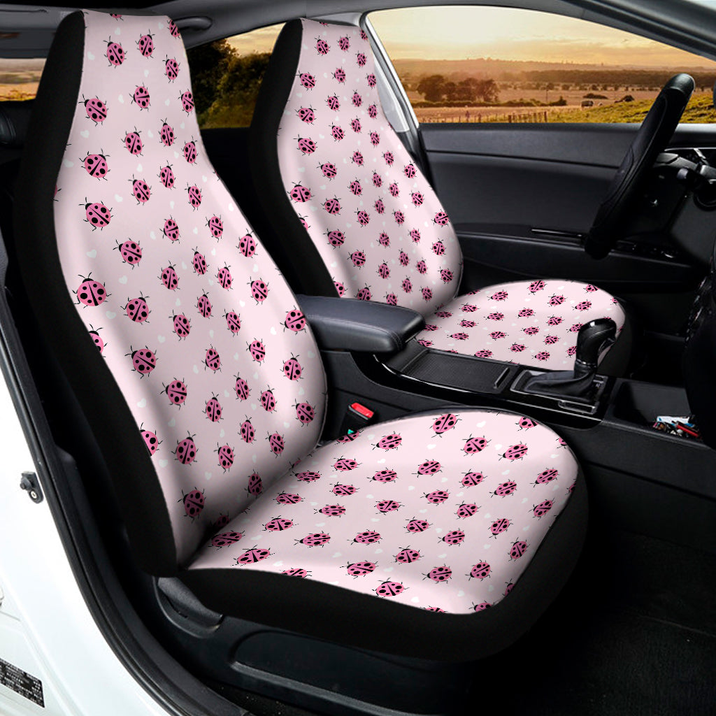 Pink Ladybug Pattern Print Universal Fit Car Seat Covers
