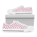 Pink Ladybug Pattern Print White Low Top Sneakers
