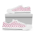 Pink Ladybug Pattern Print White Low Top Shoes
