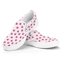 Pink Ladybug Pattern Print White Slip On Sneakers