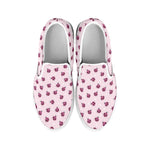 Pink Ladybug Pattern Print White Slip On Shoes
