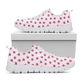 Pink Ladybug Pattern Print White Running Shoes