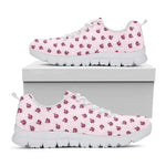 Pink Ladybug Pattern Print White Sneakers