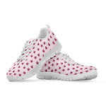Pink Ladybug Pattern Print White Sneakers