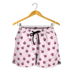 Pink Ladybug Pattern Print Women's Shorts