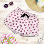Pink Ladybug Pattern Print Women's Shorts