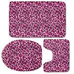 Pink Leopard Print 3 Piece Bath Mat Set