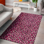 Pink Leopard Print Area Rug