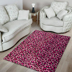 Pink Leopard Print Area Rug