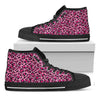 Pink Leopard Print Black High Top Shoes