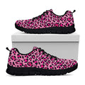 Pink Leopard Print Black Running Shoes