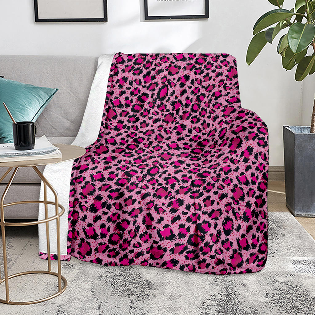 Pink Leopard Print Blanket