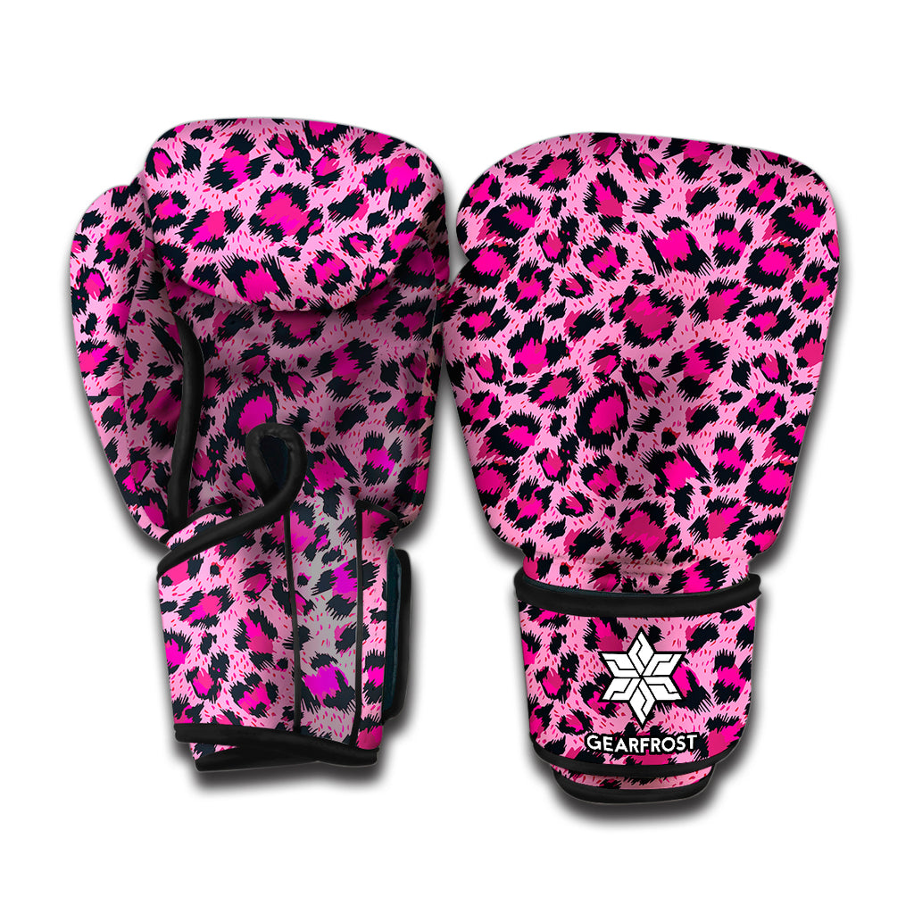 Pink Leopard Print Boxing Gloves