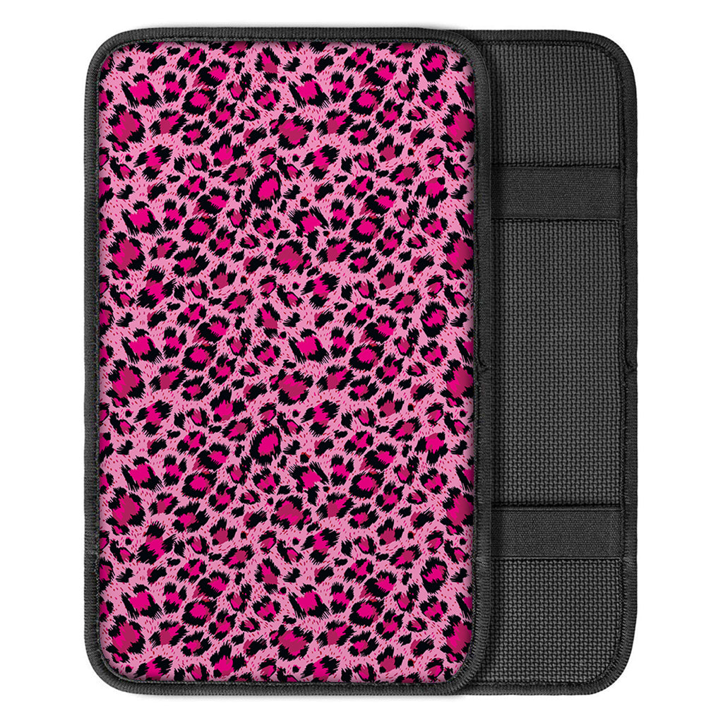Pink Leopard Print Car Center Console Cover