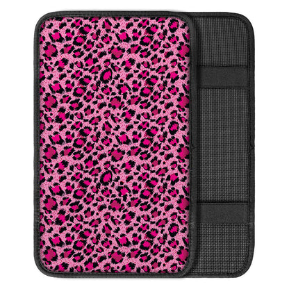 Pink Leopard Print Car Center Console Cover