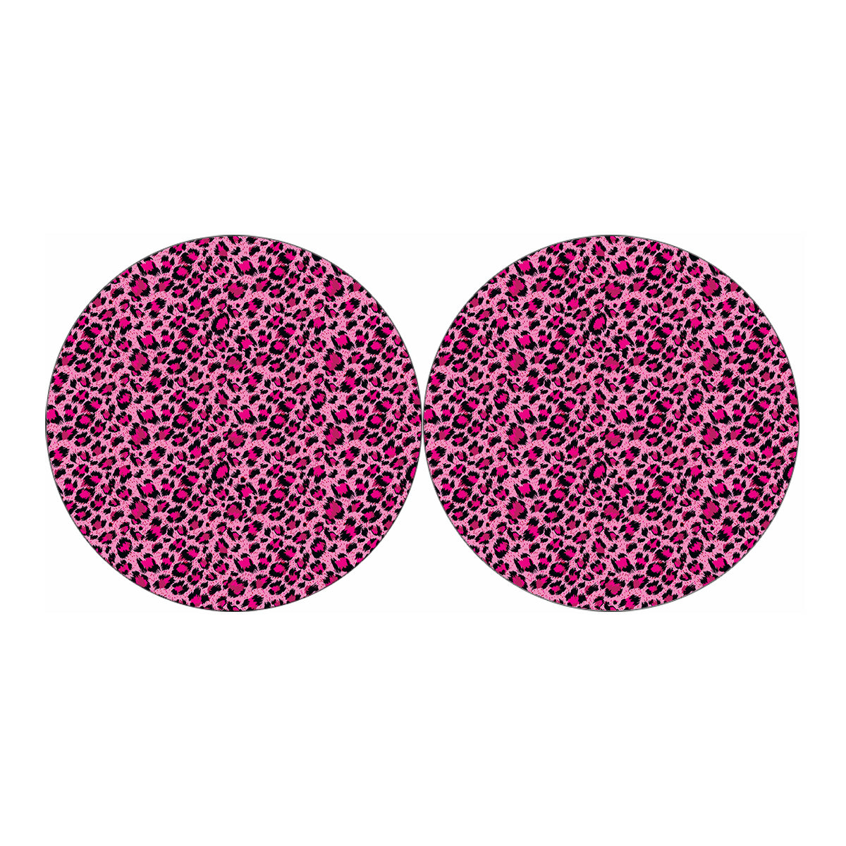 Pink Leopard Print Car Coasters