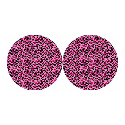 Pink Leopard Print Car Coasters