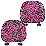 Pink Leopard Print Car Headrest Covers