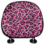 Pink Leopard Print Car Headrest Covers