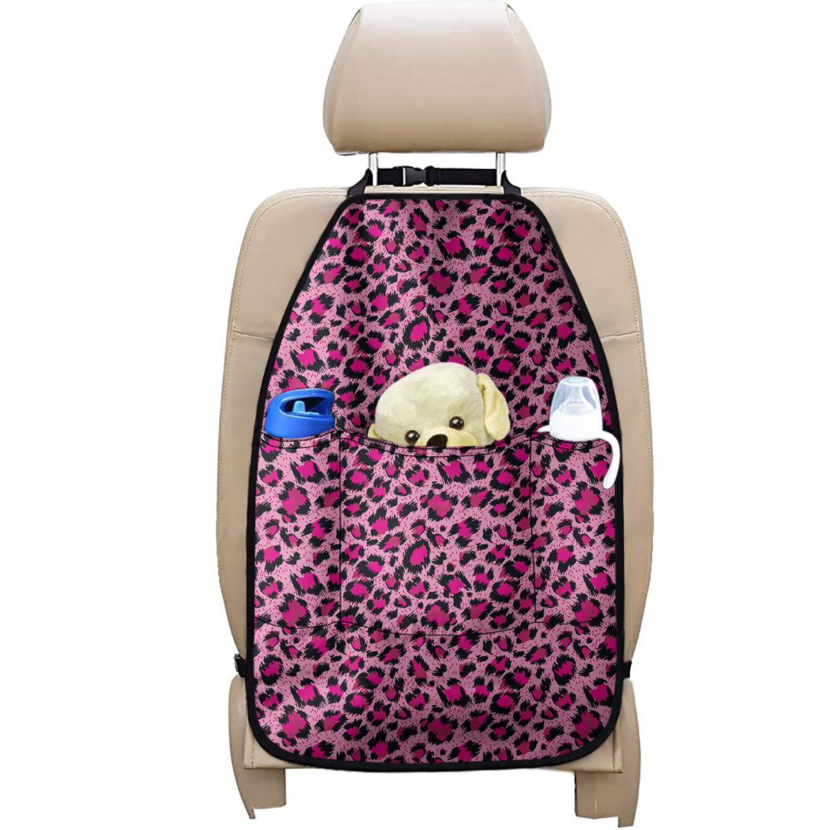 Pink Leopard Print Car Seat Organizers