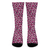 Pink Leopard Print Crew Socks