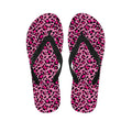 Pink Leopard Print Flip Flops