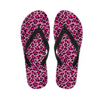 Pink Leopard Print Flip Flops