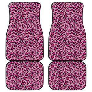 Pink Leopard Print Front and Back Car Floor Mats