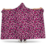 Pink Leopard Print Hooded Blanket