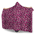 Pink Leopard Print Hooded Blanket