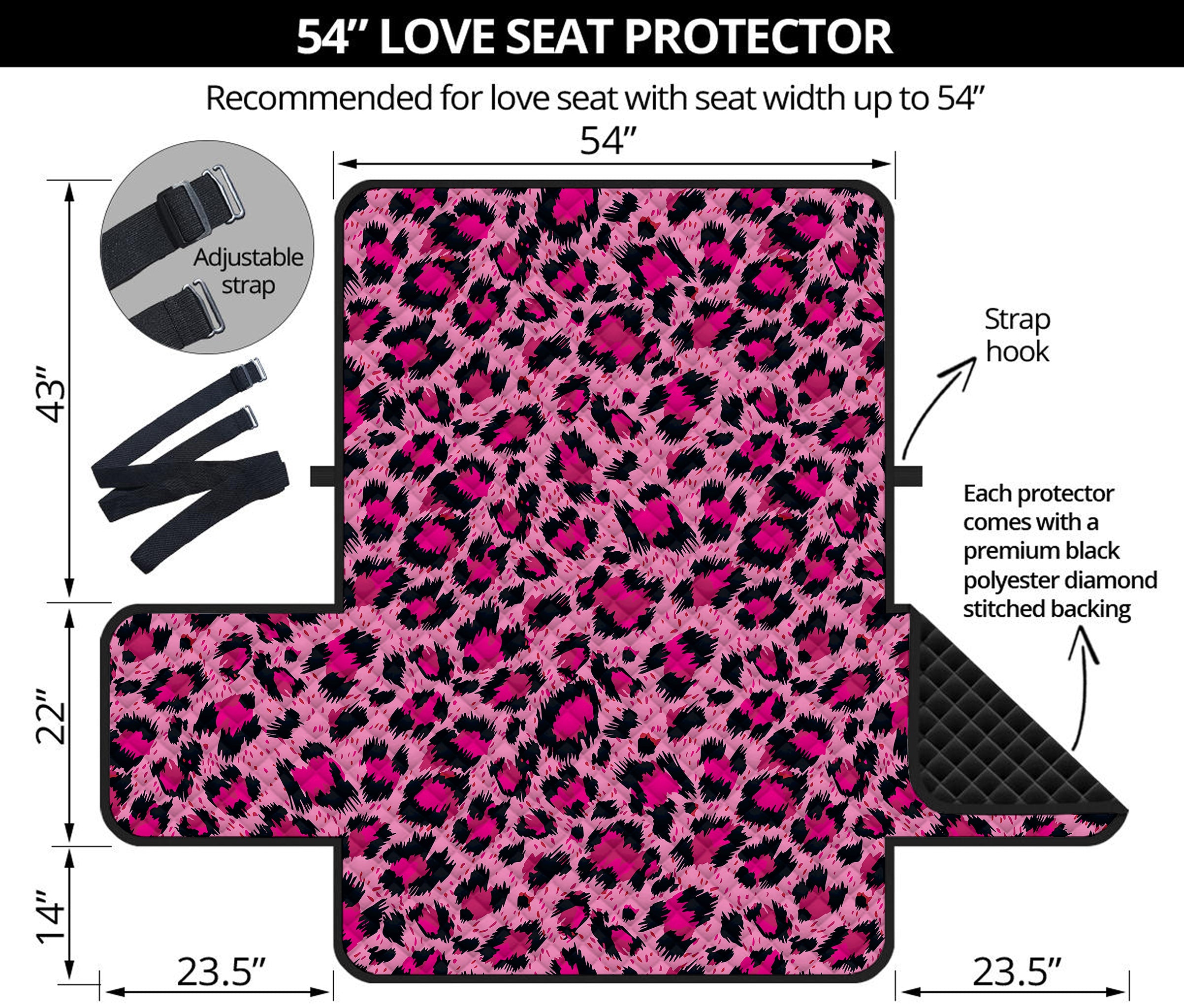 Pink Leopard Print Loveseat Protector