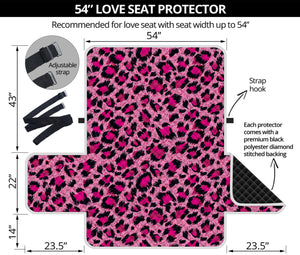 Pink Leopard Print Loveseat Protector