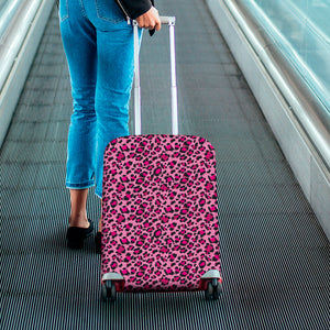 Pink Leopard Print Luggage Cover