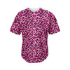 Pink Leopard Print Men's Baseball Jersey