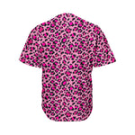 Pink Leopard Print Men's Baseball Jersey