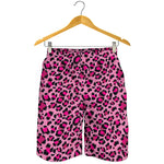 Pink Leopard Print Men's Shorts