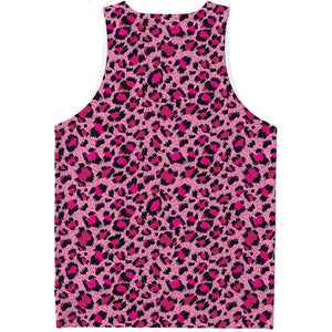 Pink Leopard Print Men's Tank Top