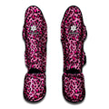 Pink Leopard Print Muay Thai Shin Guards