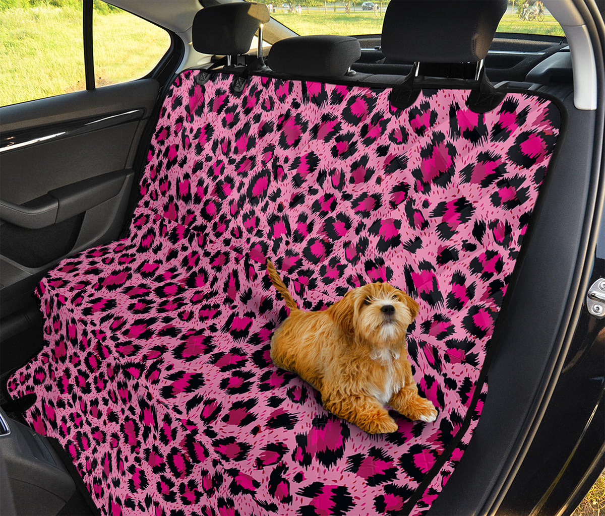 Pink Leopard Print Pet Car Back Seat Cover