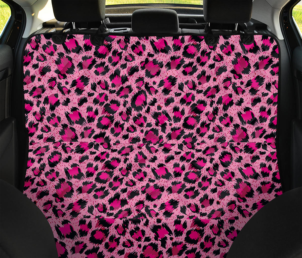 Pink Leopard Print Pet Car Back Seat Cover