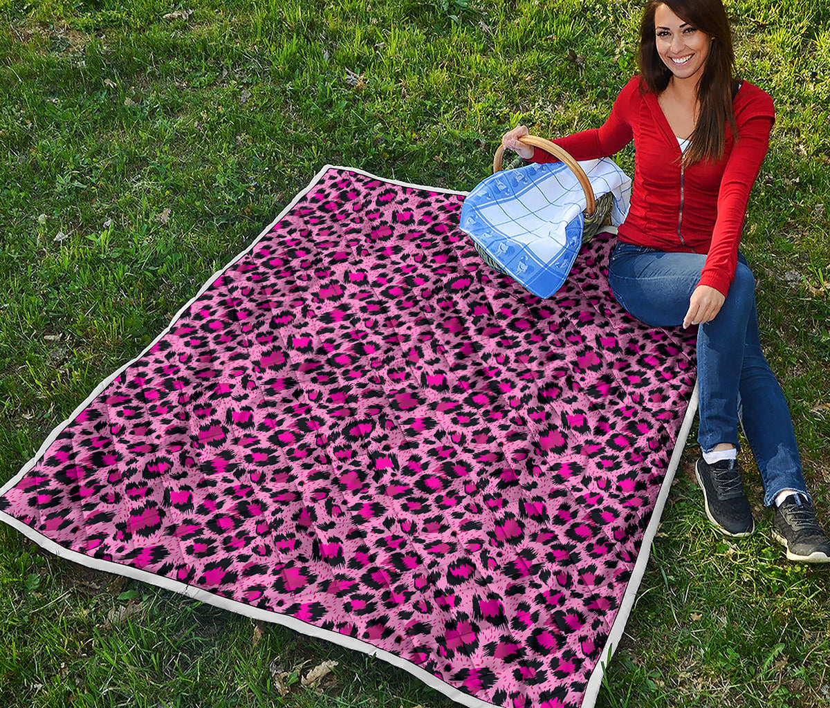Pink Leopard Print Quilt