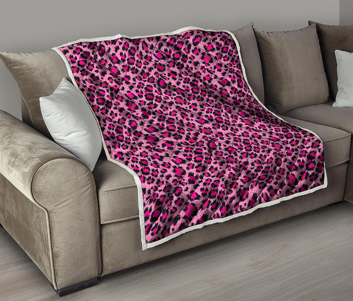 Pink Leopard Print Quilt