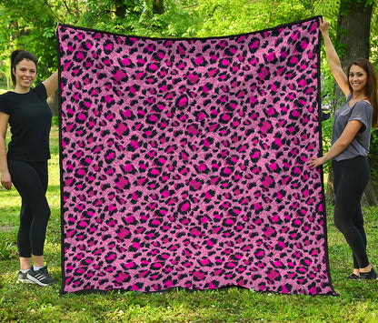 Pink Leopard Print Quilt