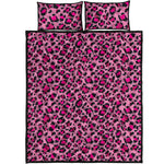 Pink Leopard Print Quilt Bed Set
