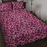Pink Leopard Print Quilt Bed Set